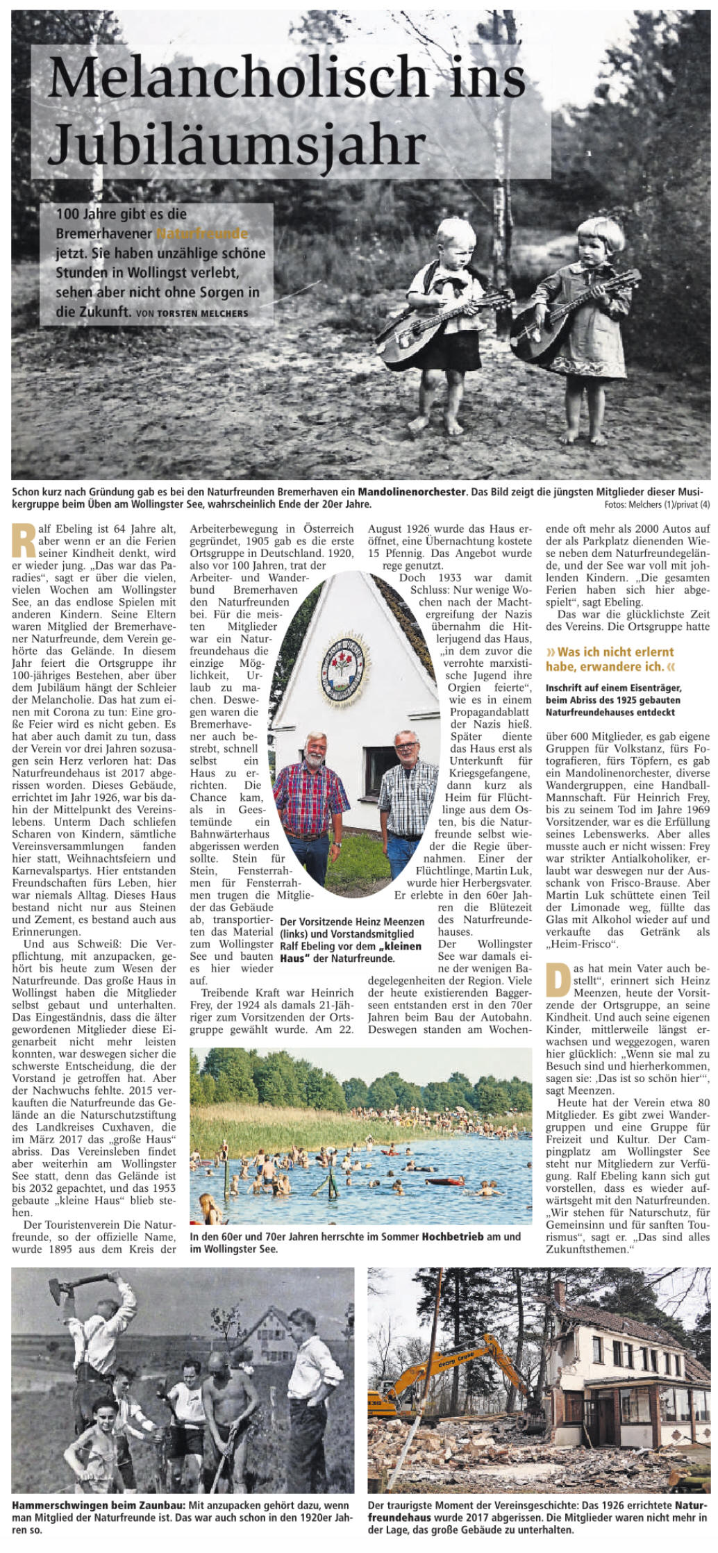 Bericht in der Nordsee-Zeitung am 25.07.